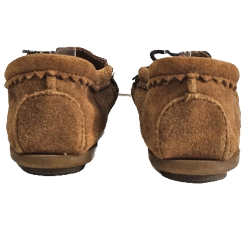 Minnetonka Womens Brown Suede Fringe Moccasins Flat Comfort Slippers Shoes, Sz 8 - Picture 6 of 9